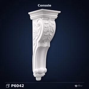 Consolă Decorativă din Poliuretan cu Frunze de Acant 23x21x66 cm
