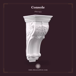 Consolă Decorativă Poliuretan cu Frunze de Acant 17x18 cm