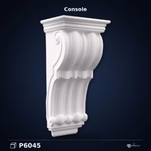 Consolă Decorativă din Poliuretan cu Detalii Sculptate 23x34x66 cm