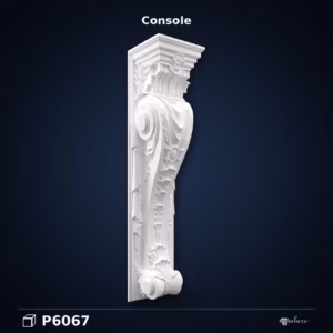 Consolă Decorativă din Poliuretan cu Volute 21x24x106 cm