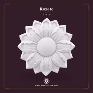 Rozetă Tavan din Poliuretan 63 cm Design Floral în Relief