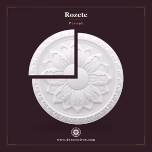 Rozetă Poliuretan Plafon 135 cm Relief Floral