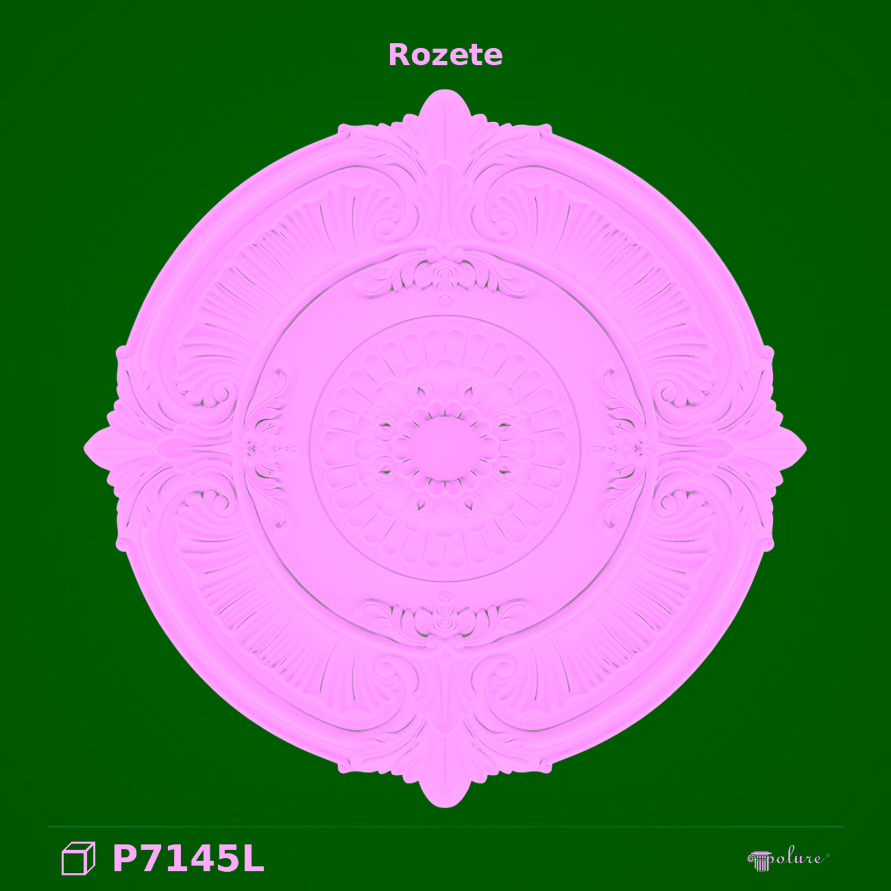 Rozetă Tavan din Poliuretan 150×150 cm cu Relief Clasic