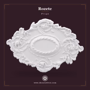 Rozetă Tavan Ovală din Poliuretan cu Relief Clasico 53x77 cm