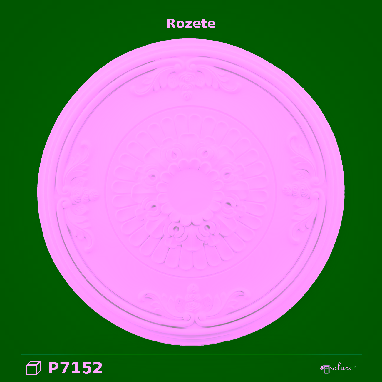 Rozetă de Tavan din Poliuretan 67 cm cu Relief Floral