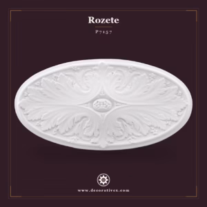 Rozetă Ovală din Poliuretan cu Relief Clasat 32x63 cm