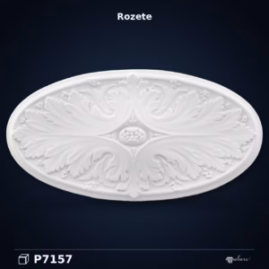 Rozetă Ovală din Poliuretan cu Relief Clasat 32x63 cm
