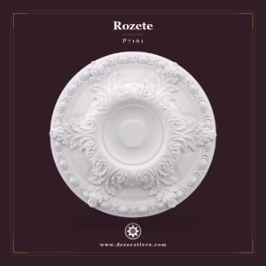 Rozetă Poliuretan Tavan 80x10 cm cu Relief Floral Clasic
