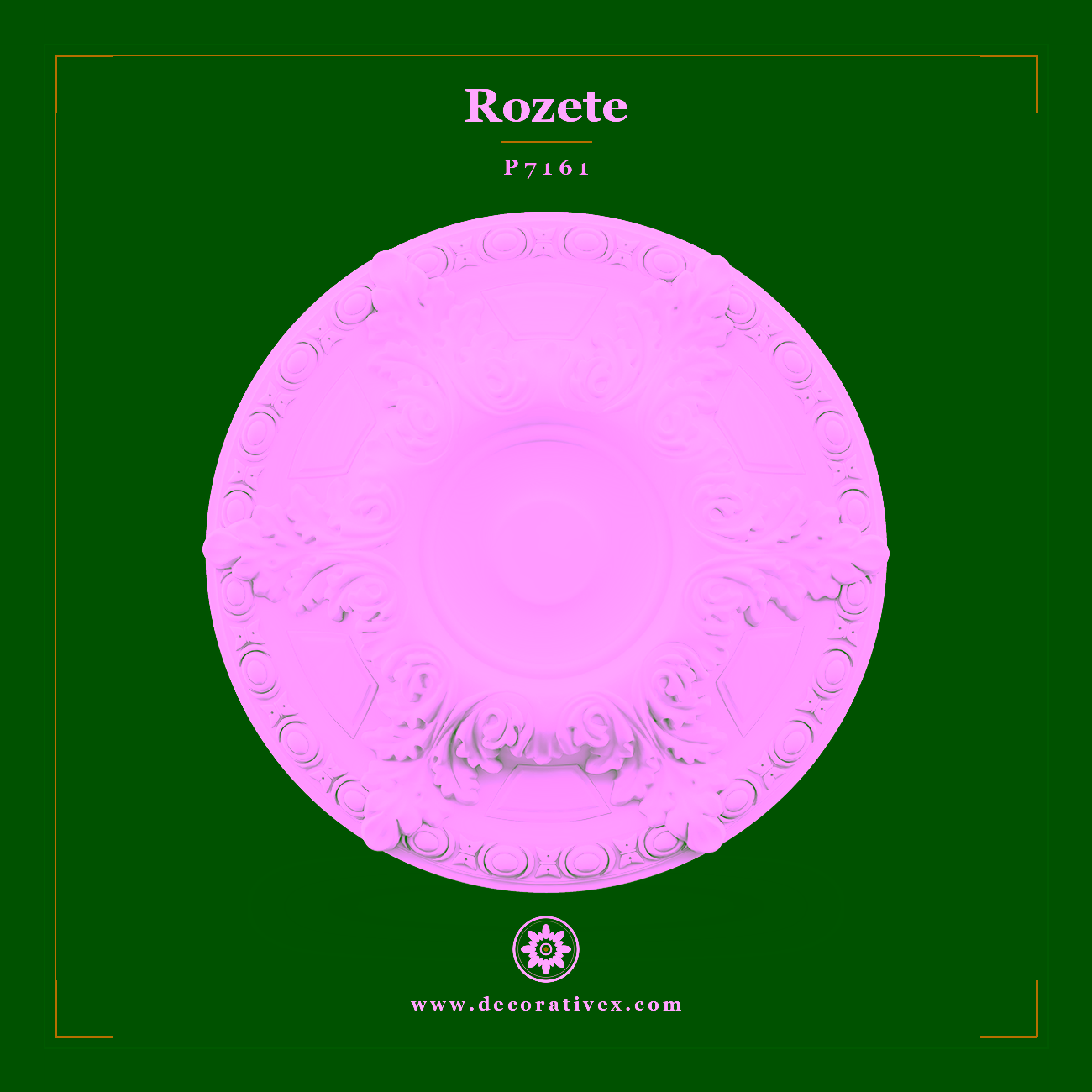 Rozetă Poliuretan Tavan 80×10 cm cu Relief Floral Clasic