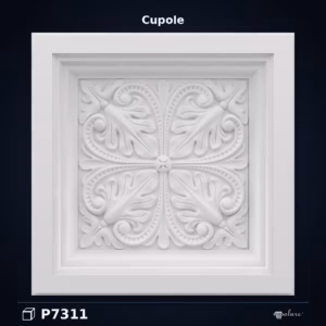 Cupolă Decorativă Pătrată din Poliuretan 60x60 cm cu Relief Clasic