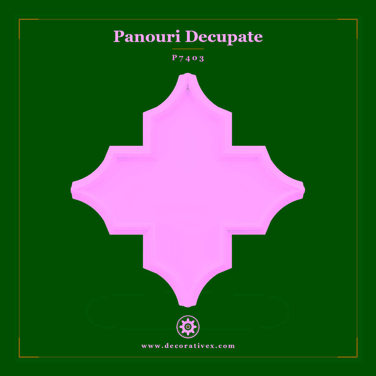 Panou Decorativ Decupat Poliuretan 63×63 cm Model Geometric