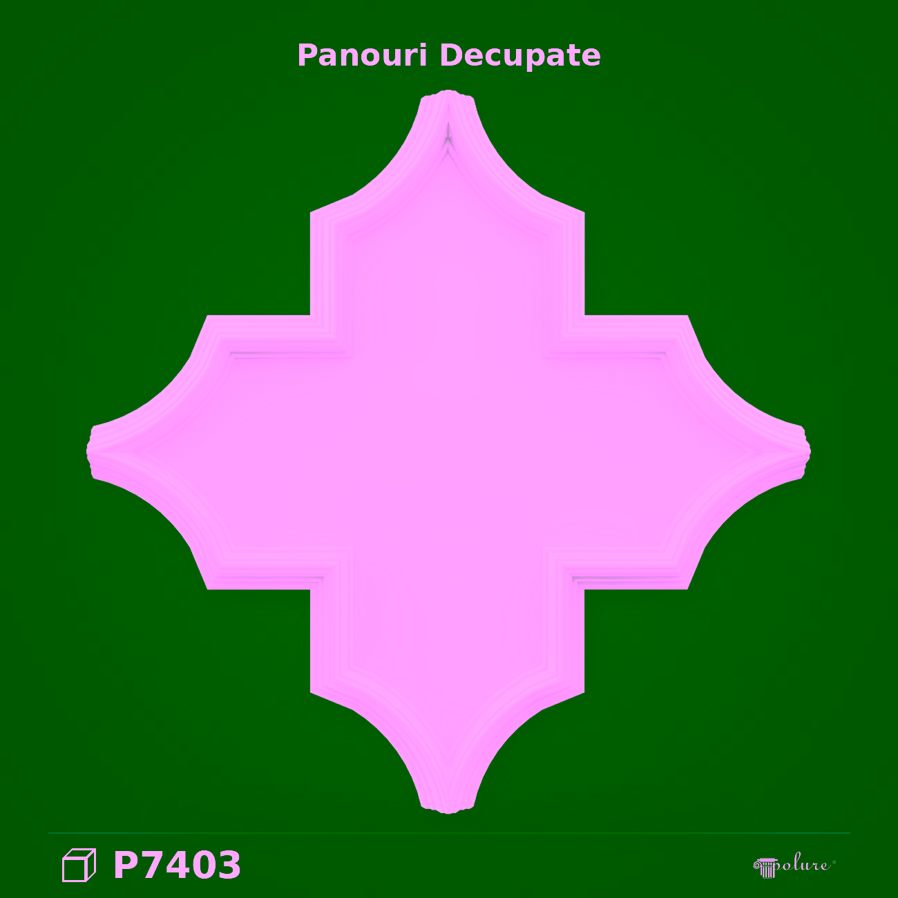 Panou Decorativ Decupat Poliuretan 63×63 cm Model Geometric