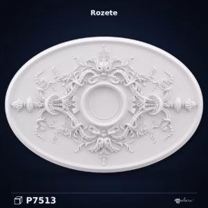 Rozetă Ovală din Poliuretan 54x79 cm cu Relief Floral