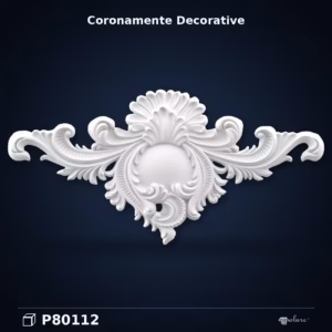 Fronton Decorativ din Poliuretan cu Detalii Sculptate 4x78x38 cm