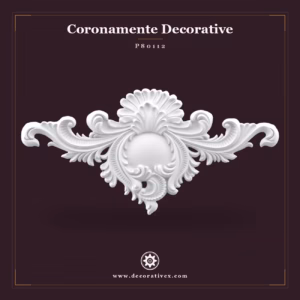 Fronton Decorativ din Poliuretan cu Detalii Sculptate 4x78x38 cm