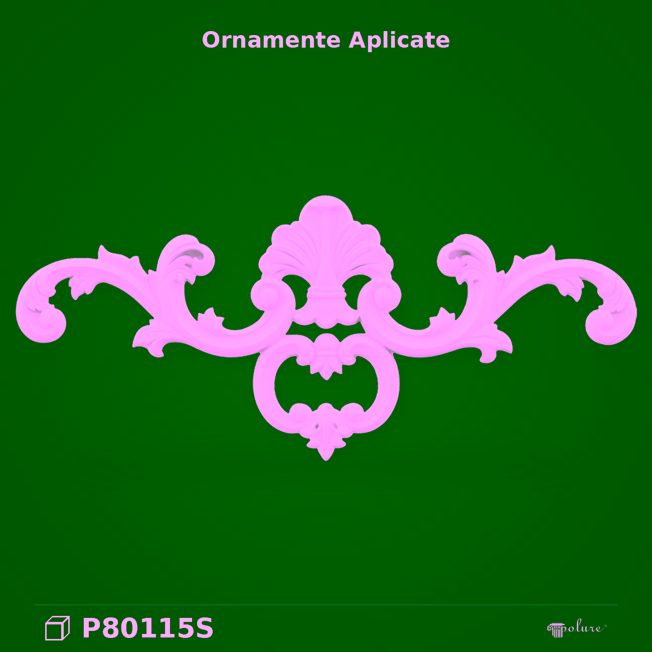 Ornament Decorativ din Poliuretan cu Volute și Acant 17×39 cm