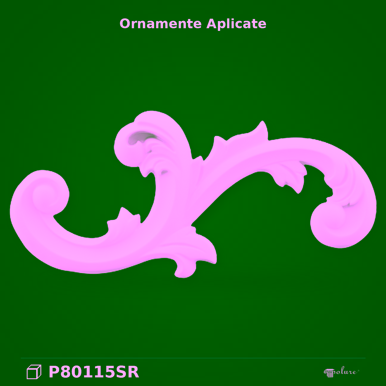 Ornament Decorativ Poliuretan 8×17 cm Aplică Clasică
