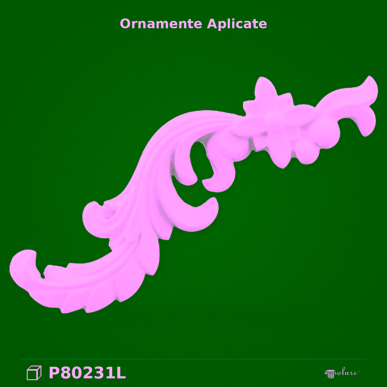 Ornament Decorativ Sculptat din Poliuretan 13×20 cm P80231L