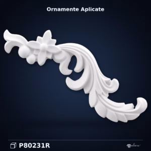 Ornament Decorativ Floral din Poliuretan 13x20 cm