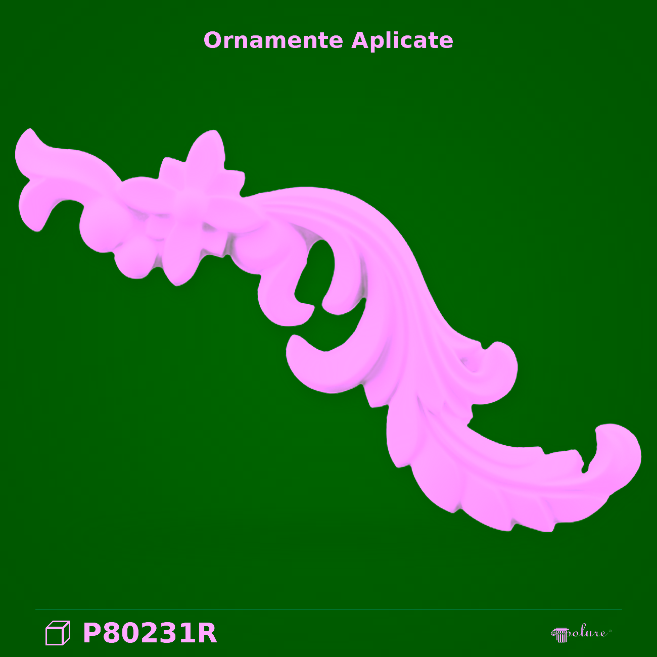 Ornament Decorativ Floral din Poliuretan 13×20 cm