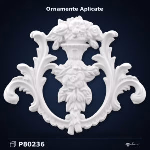 Ornament Decorativ din Poliuretan cu Vas Floral 17x21 cm
