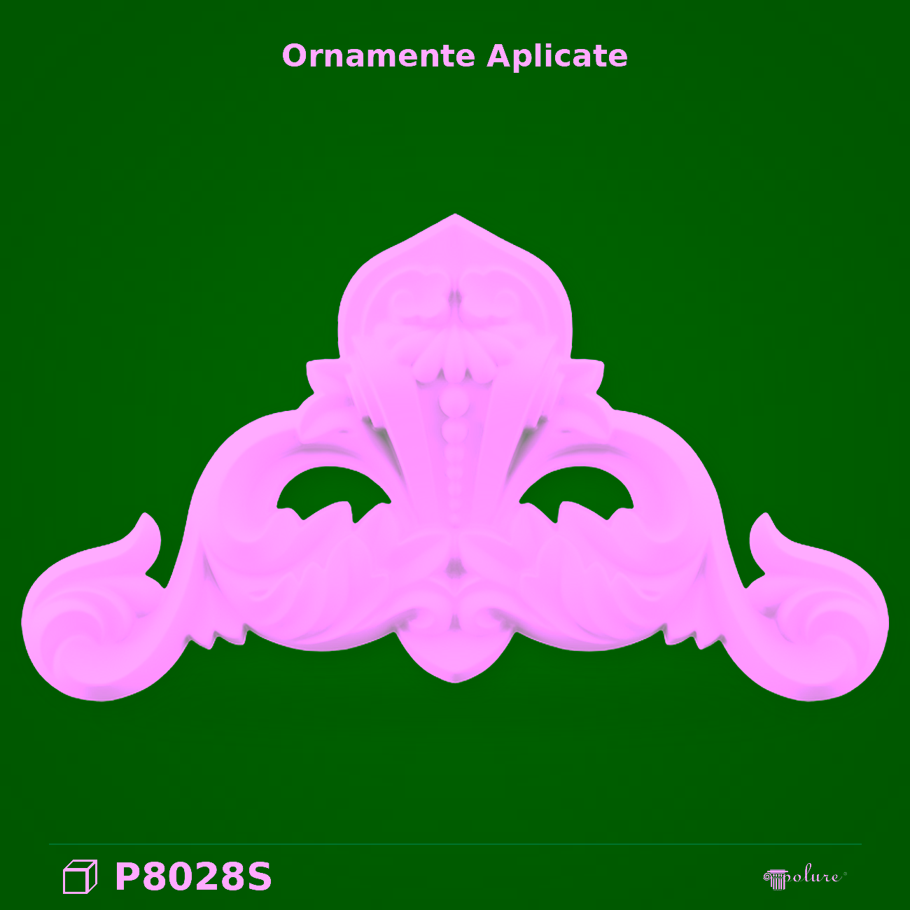 Ornament Decorativ din Poliuretan cu Volute 15×27 cm