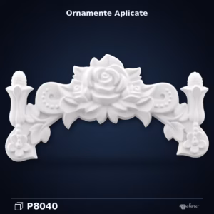 Ornament Decorativ din Poliuretan 18x35 cm cu Relief Floral