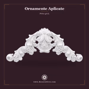 Ornament Decorativ din Poliuretan 27x60 cm cu Volute Florale