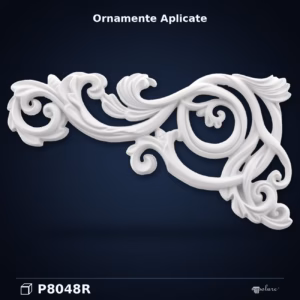 Element Decorativ Dreapta din Poliuretan cu Volute 21x39 cm