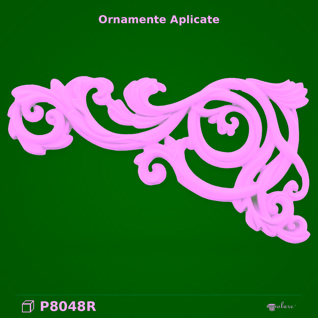 Element Decorativ Dreapta din Poliuretan cu Volute 21×39 cm