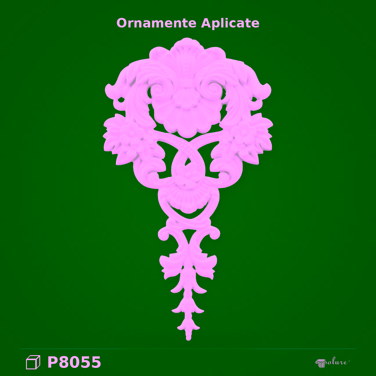 Poliuretan Ornament Decorativ Sculptat 52×30 cm