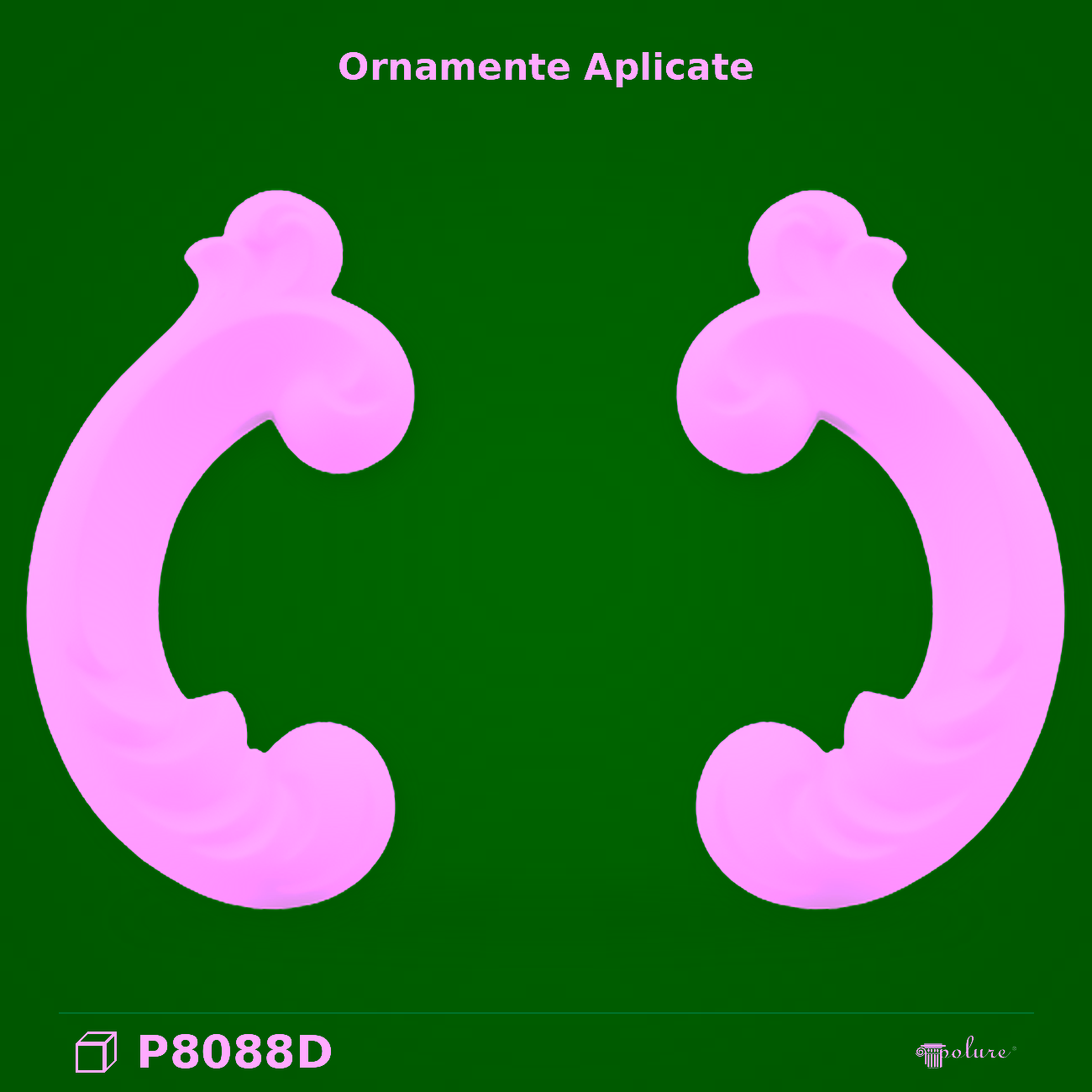 Ornament Decorativ Poliuretan 14x7x2 cm Piese Simetrice