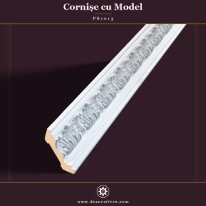 Cornișă Decorativă din Poliuretan 7x7 cm cu Model în Relief