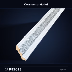 Cornișă Decorativă din Poliuretan 7x7 cm cu Model în Relief