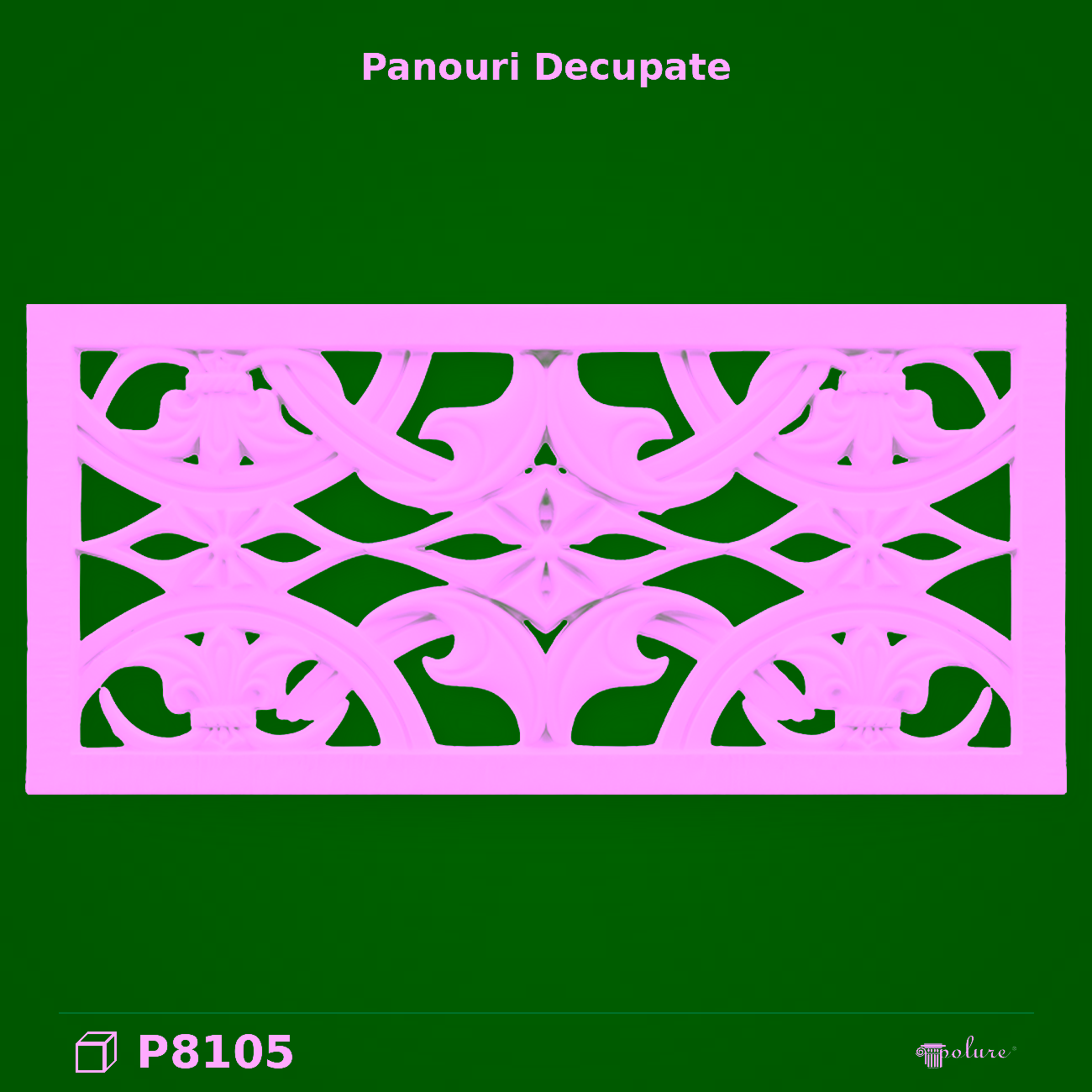 Panou Decorativ Traforat Poliuretan 38×80 cm Motif Sculptat