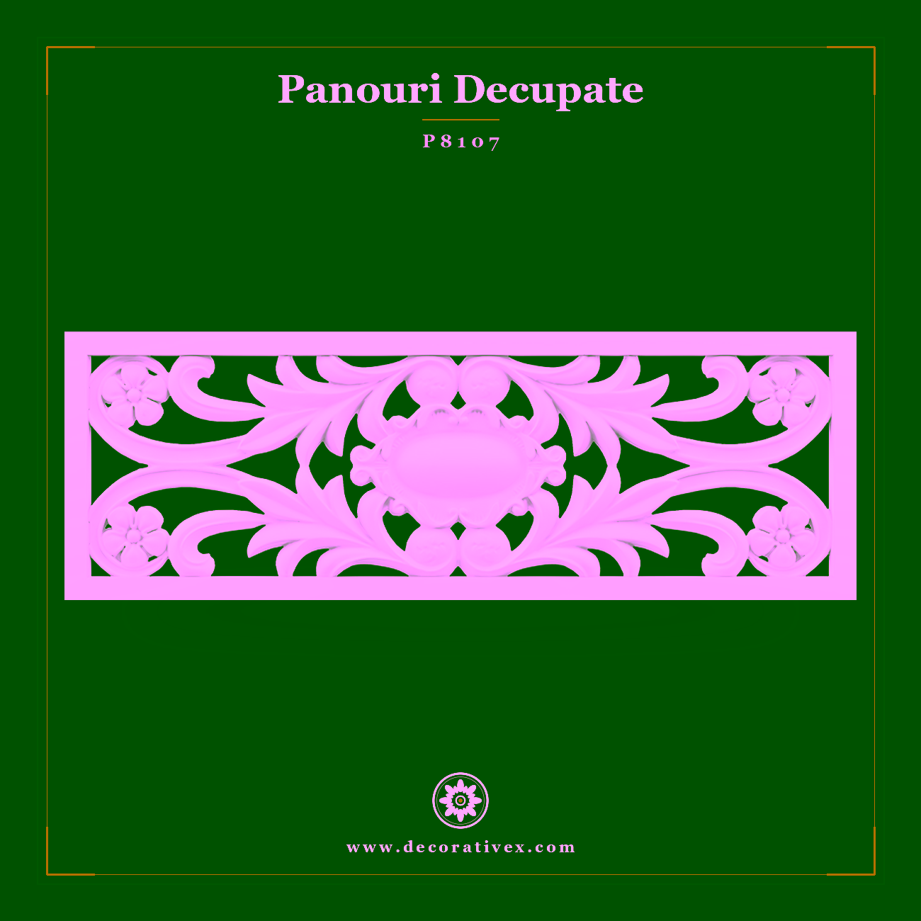 Panou Decorativ Traforat din Poliuretan 36x106x3 cm