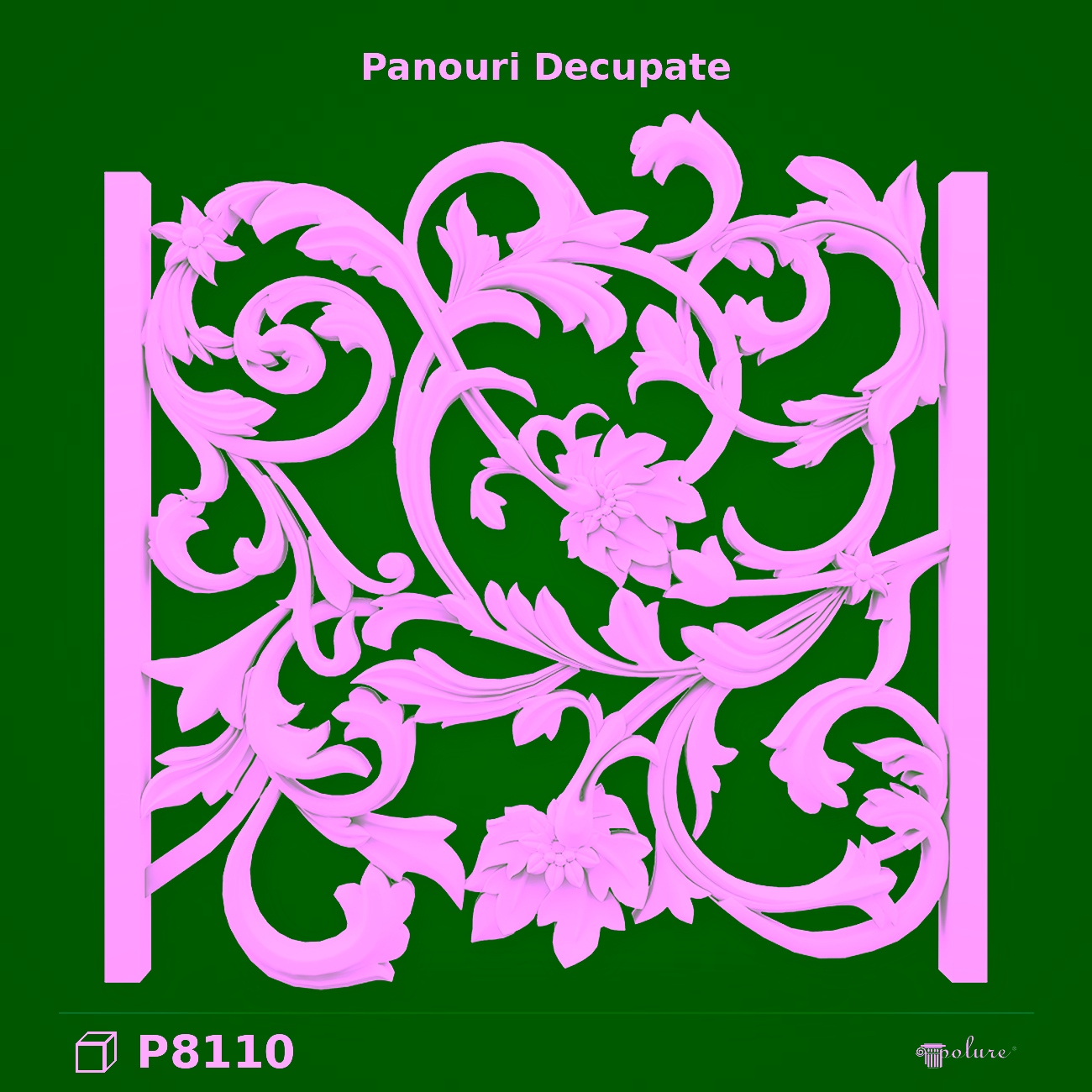 Panou Decorativ Sculptat din Poliuretan 100×99 cm