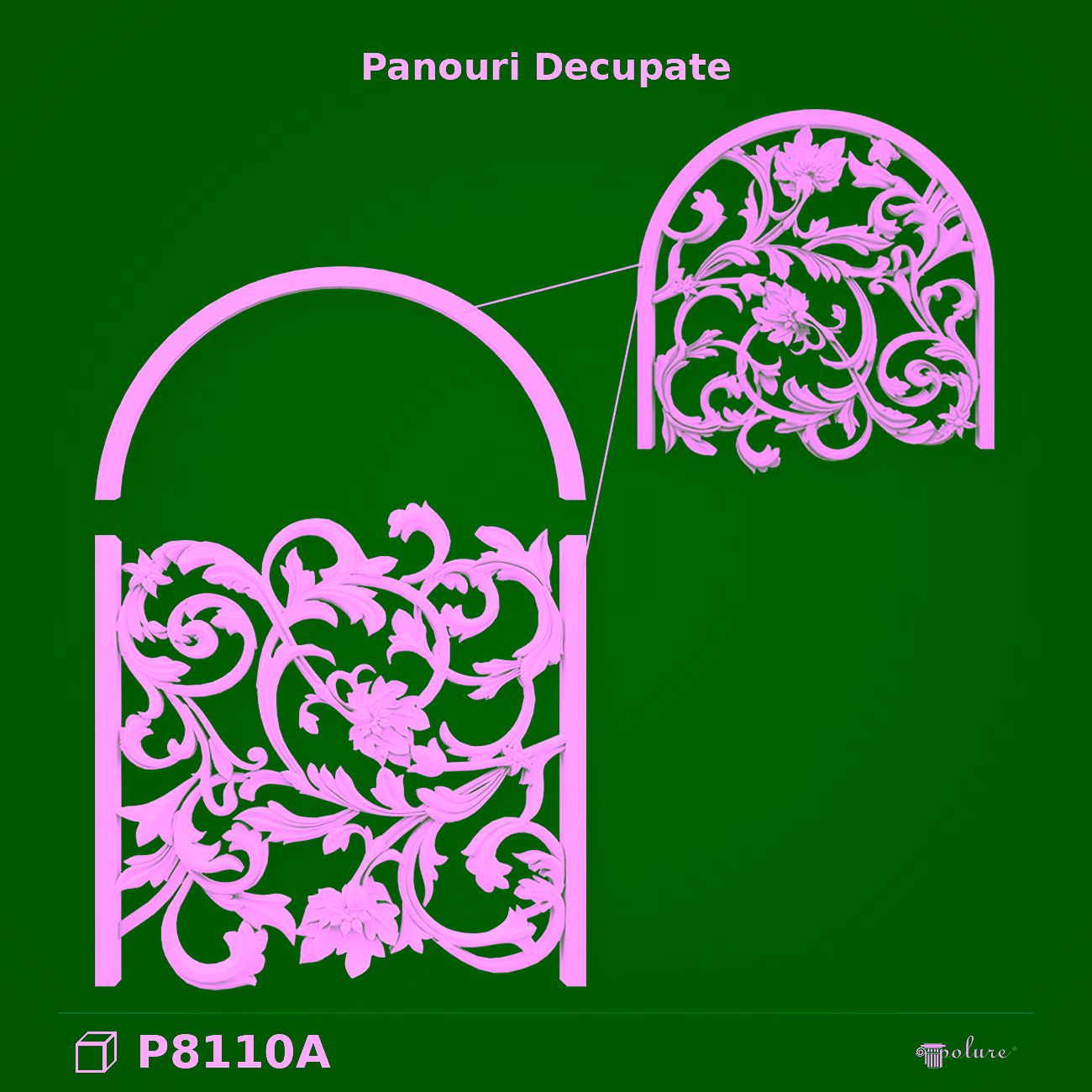 Panou Decorativ Traforat din Poliuretan cu Arcadă 142×99 cm