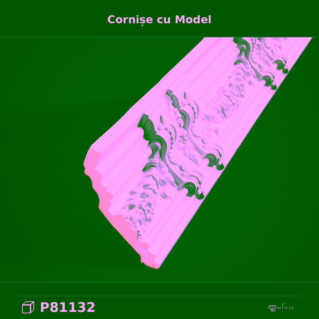 Cornișă Decorativă Poliuretan 11×13 cm Model cu Relief