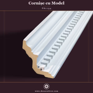 Cornișă Decorativă din Poliuretan Model cu Dentile 13x13 cm