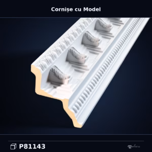 Cornișă Decorativă din Poliuretan cu Model 13x14 cm