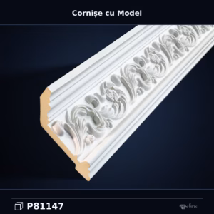 Cornișă din Poliuretan cu Model Reliefat 6x16 cm