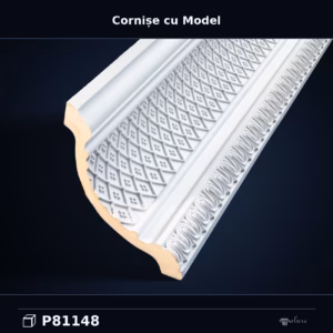 Cornișă Decorativă din Poliuretan 17x16 cm cu Model Relief