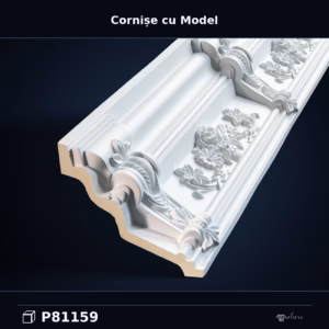 Cornișă Decorativă din Poliuretan cu Model Floral 16x17 cm