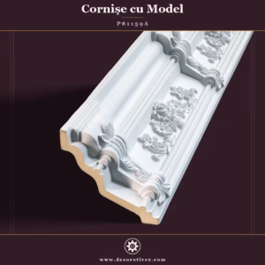 Cornișă Decorativă Poliuretan cu Relief Floral 12x13 cm