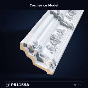 Cornișă Decorativă Poliuretan cu Relief Floral 12x13 cm