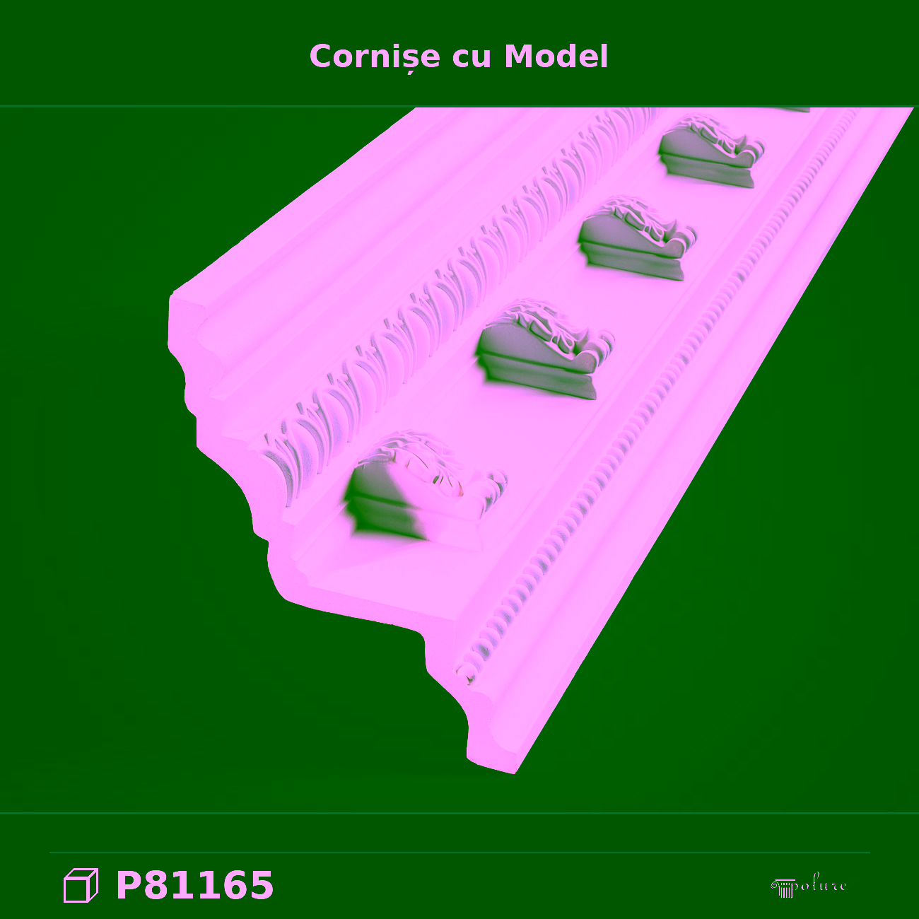 Cornișă Decorativă cu Relief Poliuretan 18×19 cm