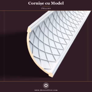 Cornișă Decorativă din Poliuretan Model Romburi 20x20 cm