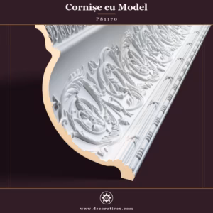 Cornișă Decorativă din Poliuretan cu Model Floral 38x31 cm