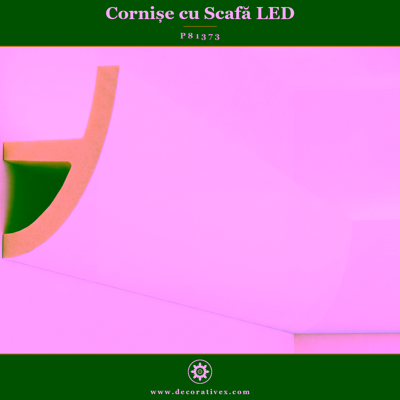 Cornișă din Poliuretan pentru Lumină Indirectă 5×8 cm